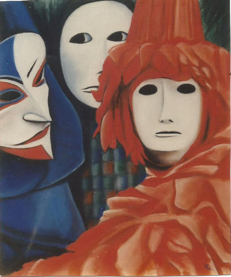 Máscaras Oil Canvas Figure Painting