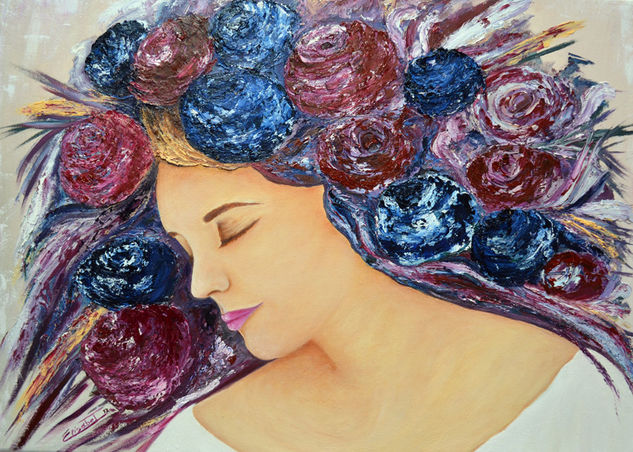 Primavera - 2 Mixed media Canvas Figure Painting