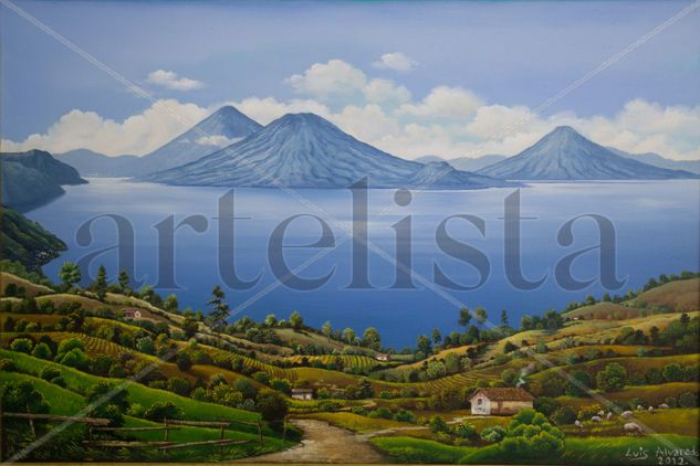 Lago de Atitlán Oil Canvas Landscaping