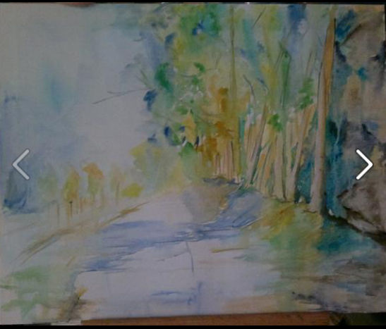 Viviendo el Camino Watercolour Canvas Landscaping