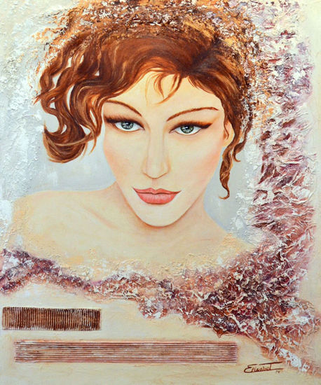 La Mirada Mixed media Canvas Figure Painting