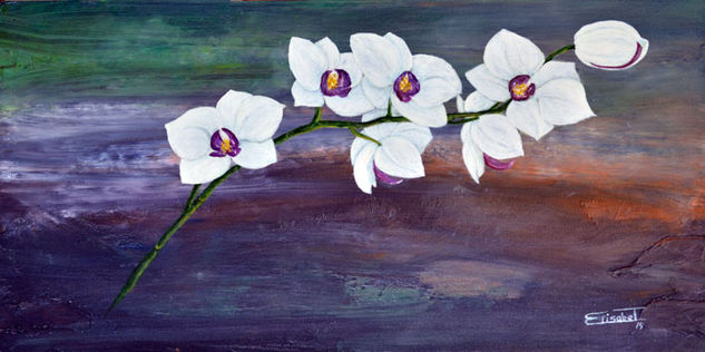 Orquideas Oil Canvas Floral Painting