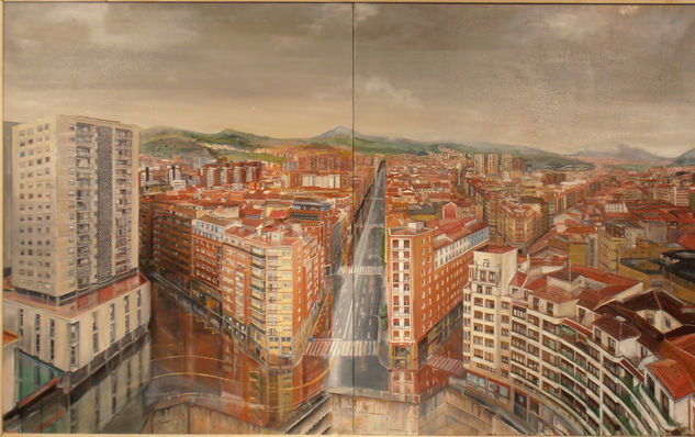 Bilbao desde la torre de Zabálburu Oil Canvas Landscaping