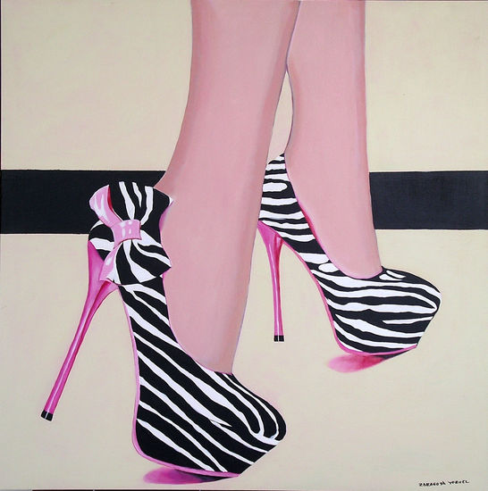 Zebra shoes. Acrílico Lienzo Figura