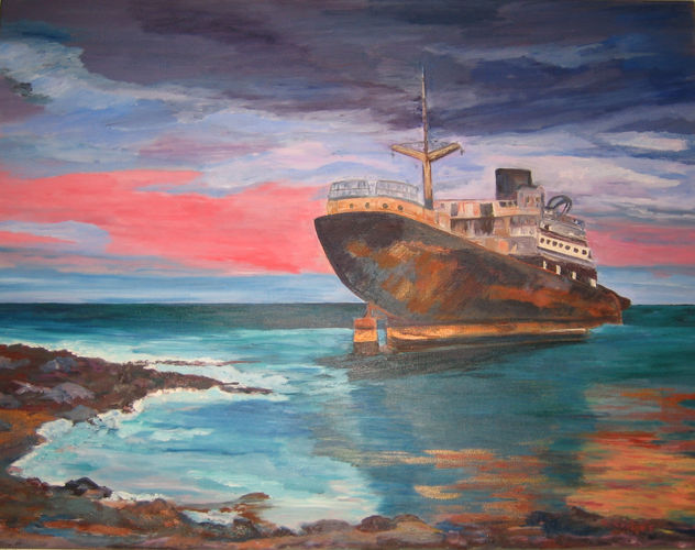 Lanzarote, barco abandonado