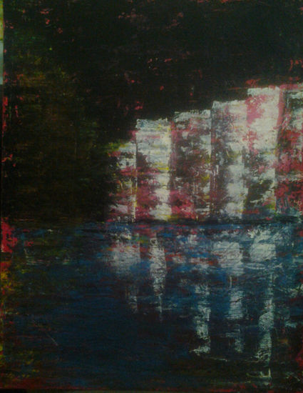 Reflejos de ciudad Acrylic Canvas Marine Painting