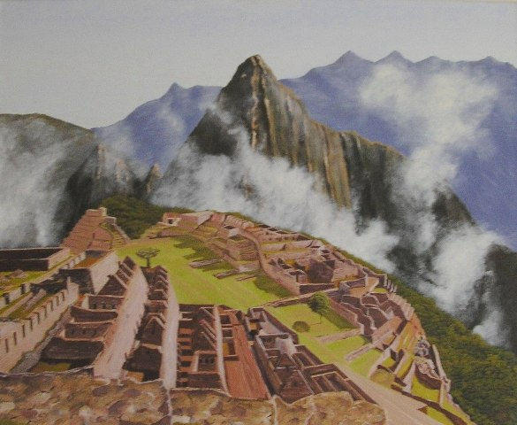 La Ciudad, Machu Picchu Óleo Lienzo Paisaje