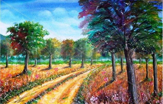 Paisaje Rural Oil Paper Landscaping