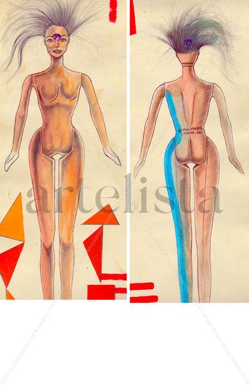 anatomia de una barbie Técnica Mixta