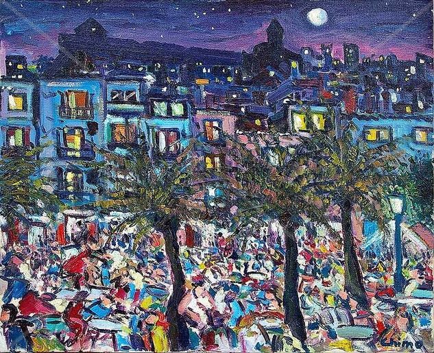 Noche en Ibiza Oil Canvas Others