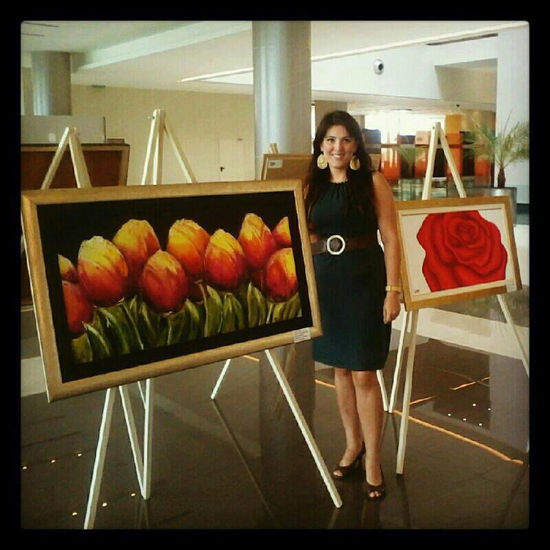 Monica guerra Oil Canvas Floral Painting