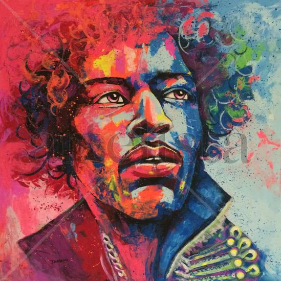 Jimi Gouache Canvas Portrait