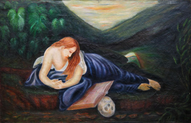 Mujer Meditando Oil Canvas Figure Painting