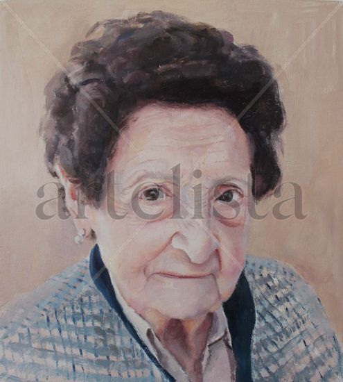 Mi abuela Oil Panel Portrait