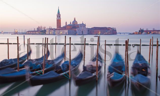 Venice - Gondolas and San Giorgio Maggiore church Architecture and Interiorism Color (Digital)