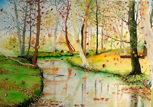 ARMONÍA DE OTOÑO Oil Textile Landscaping