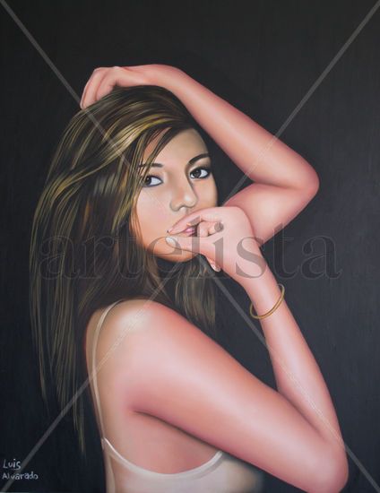 Retrato de hermosa joven latina Oil Canvas Portrait