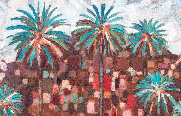 palmera canaria y risco 2 Oil Canvas Landscaping