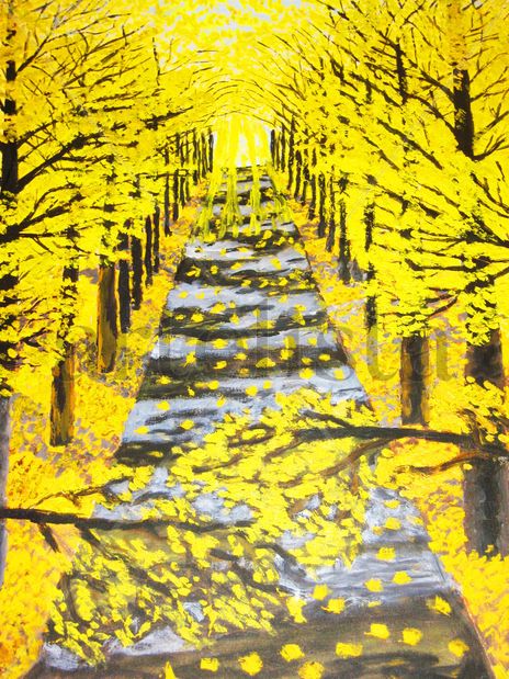 Golden alley in autumn