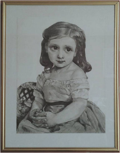 Chica con cesta de ciruelas (Émile Munier) Pencil