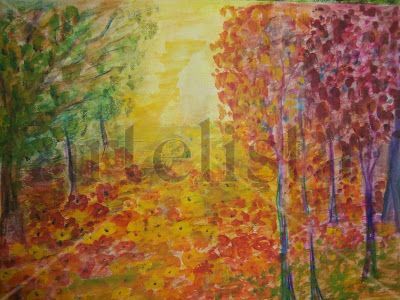 Luz en el bosque Mixed media Paper Landscaping