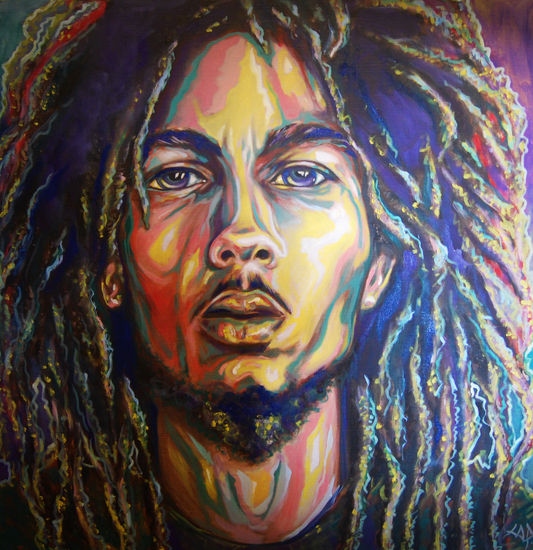 Nesta Robert Marley by Cap. Óleo Lienzo Retrato