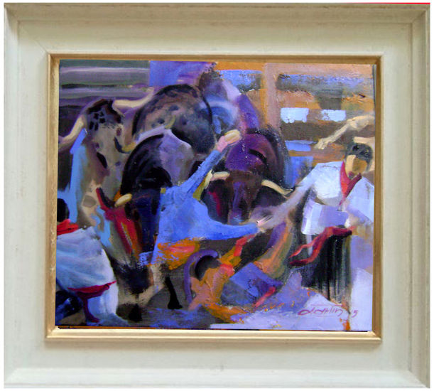 san Fermin 3 Oil Canvas Figure Painting