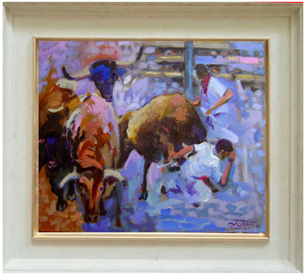 San Fermin 4 Oil Canvas Figure Painting