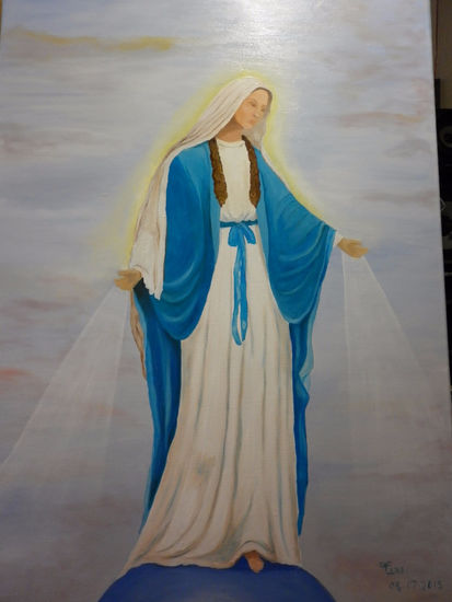 LA VIRGEN MILAGROSA Oil Canvas Figure Painting