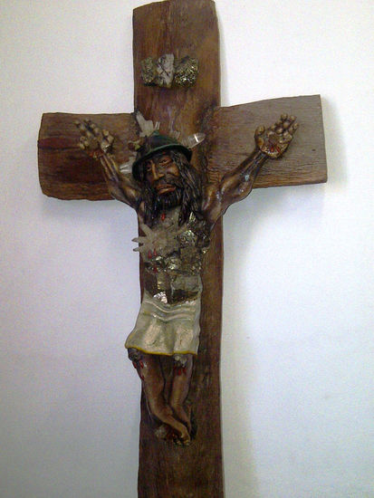 JESUS MINERO CRUCIFICADO Precious Metals Figurative