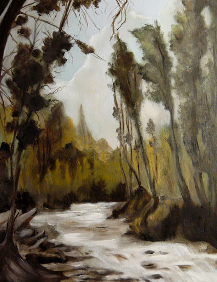 Paisaje, Rio" Oil Panel Landscaping