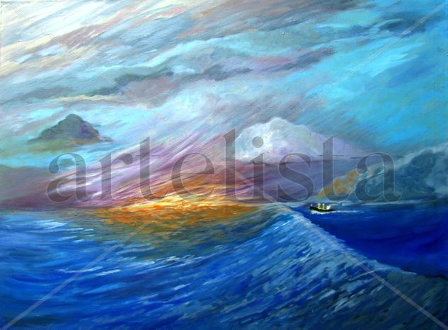 Mardulce Navegando Hacia su Ineludible Destino Oil Canvas Marine Painting