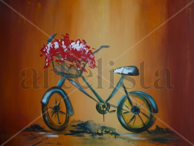 Bicicleta de mi Infancia Acrylic Canvas Figure Painting