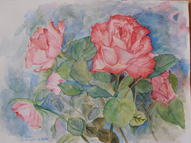 Mis rosas Watercolour Paper Floral Painting