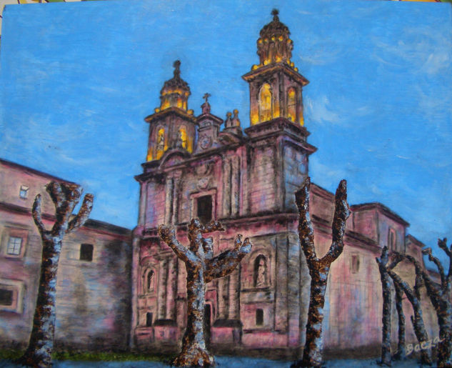 MONASTERIO de POIO (Pontevedra) Oil Panel Landscaping