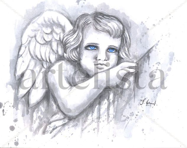 Angel pequeño Acuarela Papel Otros