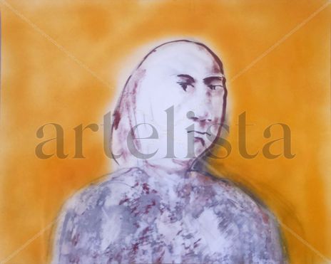 Rostro sobre amarillo