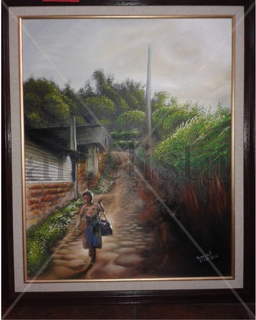 niña en vereda