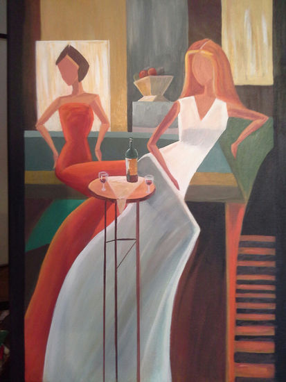 bar Acrylic Canvas Figure Painting