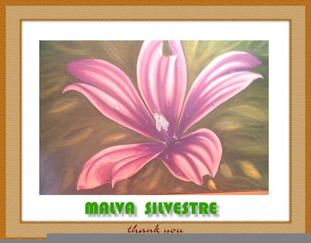 Malva Silvestre Oil Canvas Floral Painting