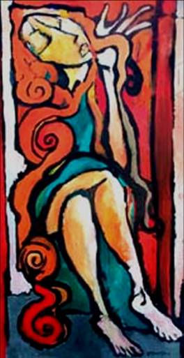 mujer del puerto Acrylic Canvas Figure Painting