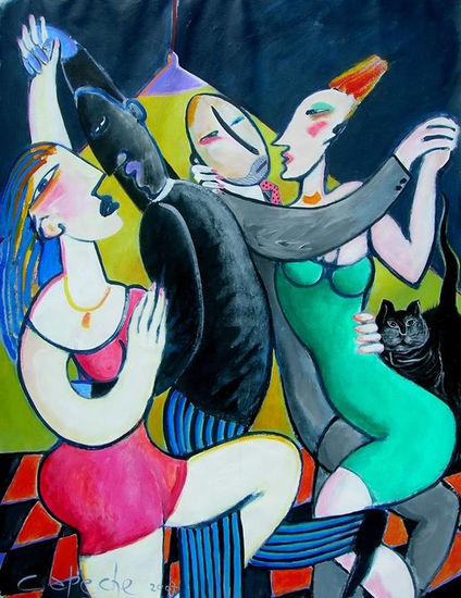 Milonga del gato negro Acrylic Canvas Figure Painting