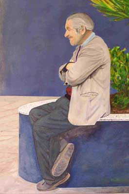 Viejo mañoso Acrylic Canvas Portrait