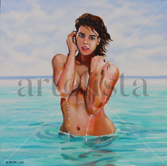 Diosa de las aguas Acrylic Canvas Nude Paintings