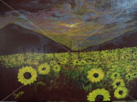 Paisaje de girasoles