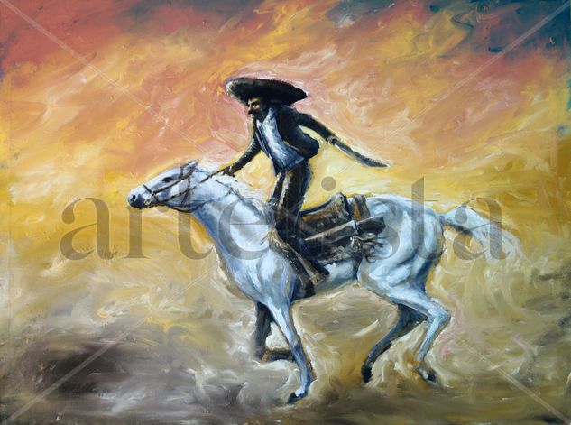 Sigue Cabalgando II Oil Canvas Figure Painting