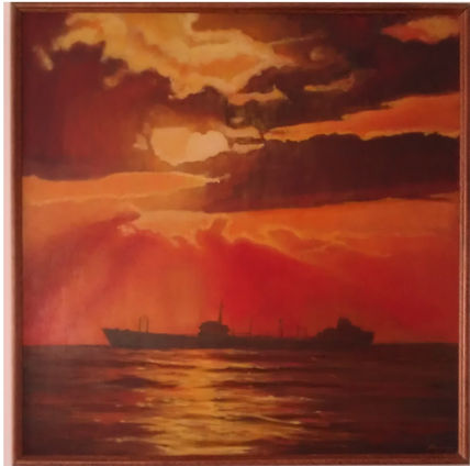 Petrolero al amanecer