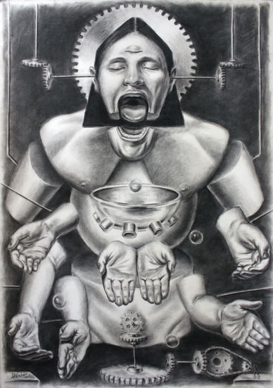 Dios. Charcoal