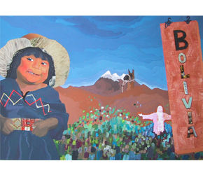 Bolivia Gouache Paper Portrait