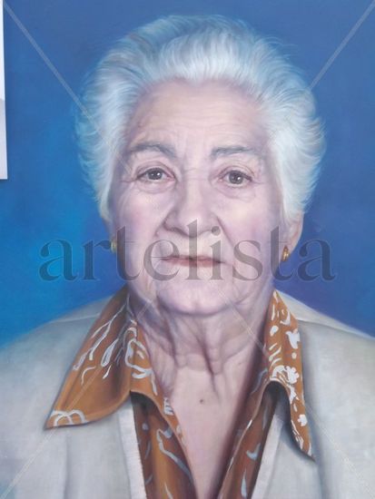 la abuela de Marta Oil Panel Portrait